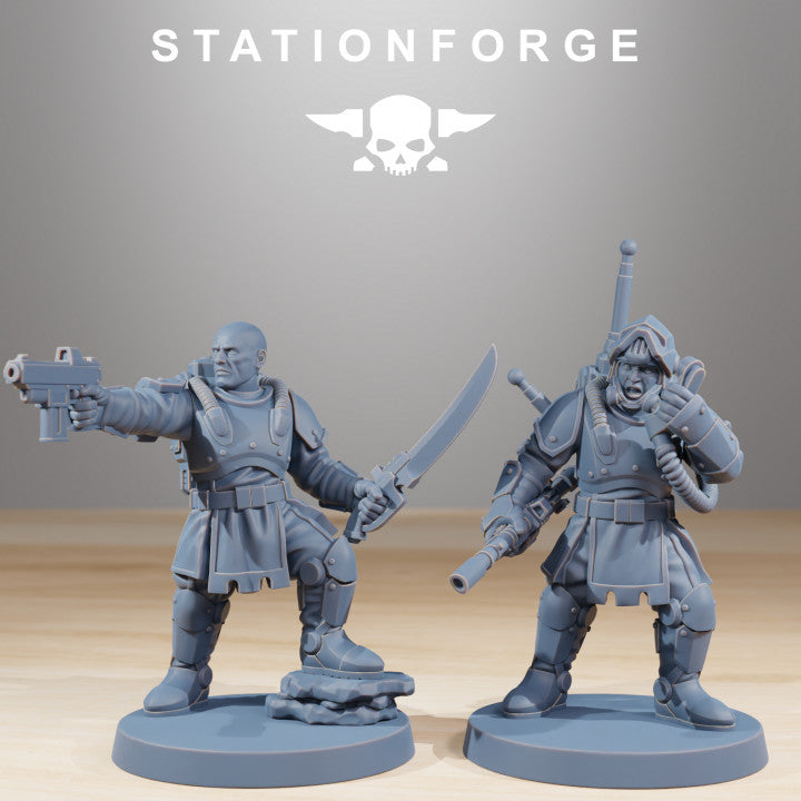 Royal Guard Infantry, Imperial Army proxy miniature, 28mm heroic scale unpainted resin, view 2