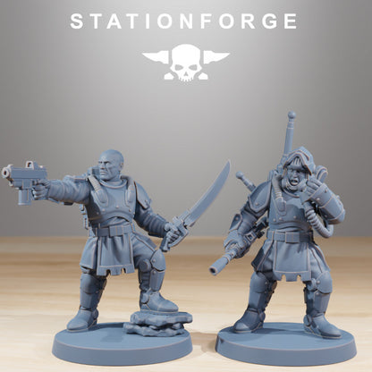 Royal Guard Infantry, Imperial Army proxy miniature, 28mm heroic scale unpainted resin, view 2