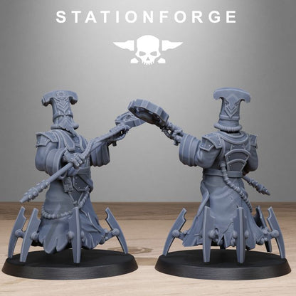 Scavenger Scorchers, Tech Priests proxy miniature, 28mm heroic scale unpainted resin, view 4