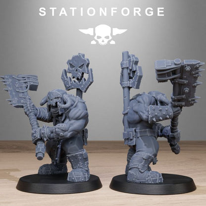 Orks Bros Infantry, proxy miniature, 28mm heroic scale unpainted resin, view 3