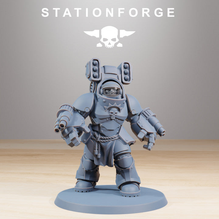 Space Knights Support Vanguard (10 Units), proxy miniature, squad, 28mm heroic scale unpainted resin, view 3