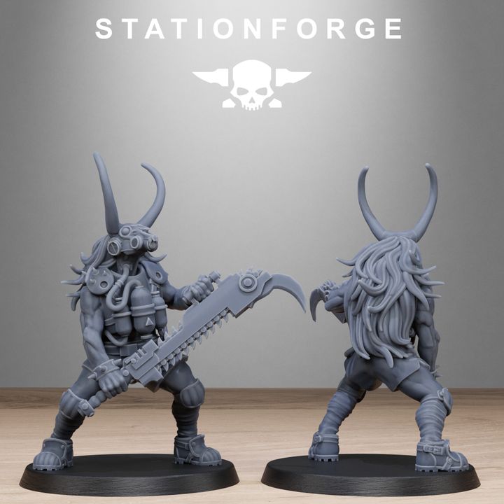 Tech Priests Barbarians, 28mm heroic scale unpainted resin, view 8