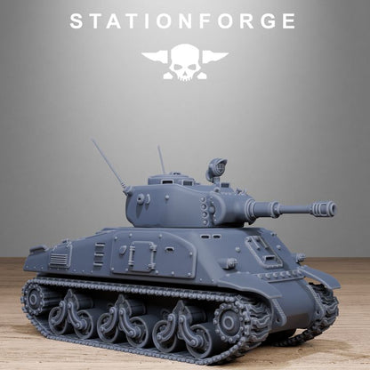 Free Guard Battle Tank, Imperial Army proxy miniature, 28mm heroic scale unpainted resin, view 3