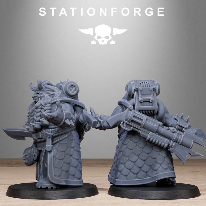 Dark Space Knights Guard Dwarves, proxy miniature, infantry, 28mm heroic scale unpainted resin, view 4