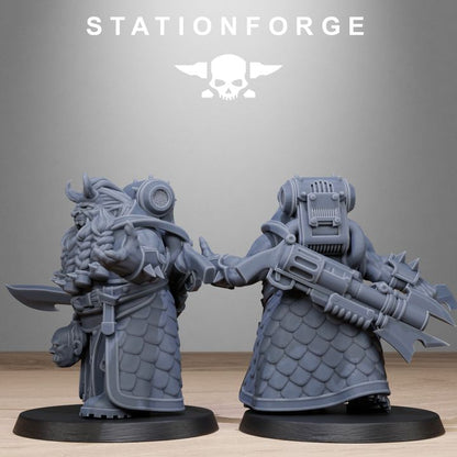 Dark Space Knights Guard Dwarves, proxy miniature, infantry, 28mm heroic scale unpainted resin, view 4