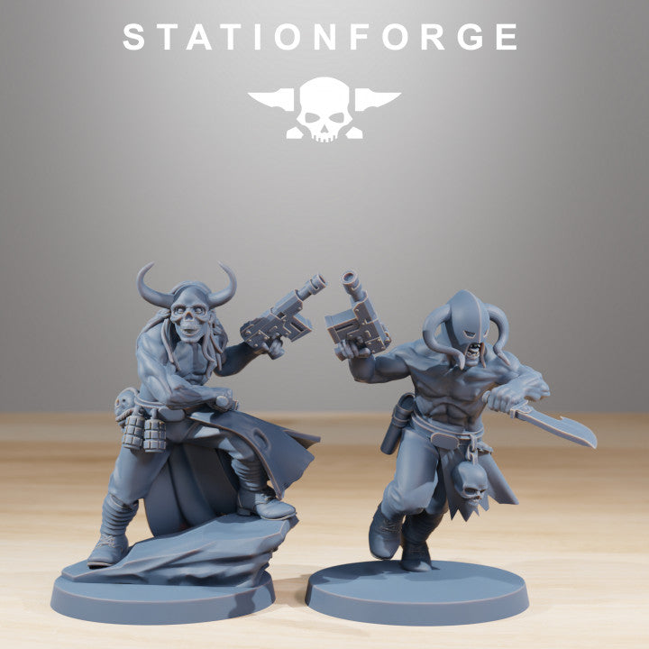 Dark Space Knights Guard Sectarians (10 Units), proxy miniature, squad, 28mm heroic scale unpainted resin, view, view 4
