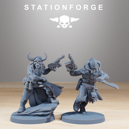 Dark Space Knights Guard Sectarians (10 Units), proxy miniature, squad, 28mm heroic scale unpainted resin, view, view 4