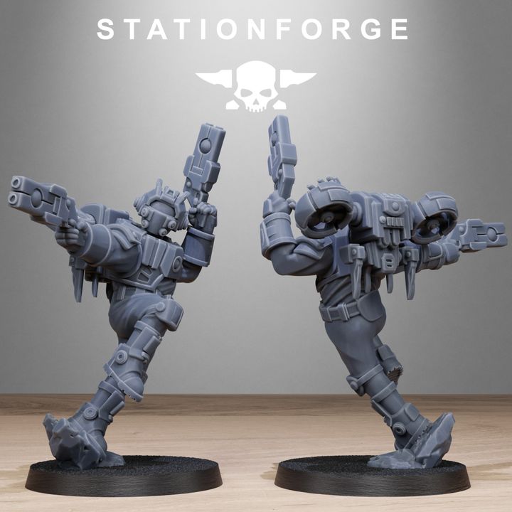 Tuai Skyguards, proxy miniature, 28mm heroic scale unpainted resin, view 5