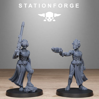 Scavenger Sisters Infantry, Battle Sisters proxy miniature, 28mm heroic scale unpainted resin, view 4