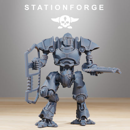 Scavenger Armageddon, Tech Priests proxy miniature, 28mm heroic scale unpainted resin, view 3