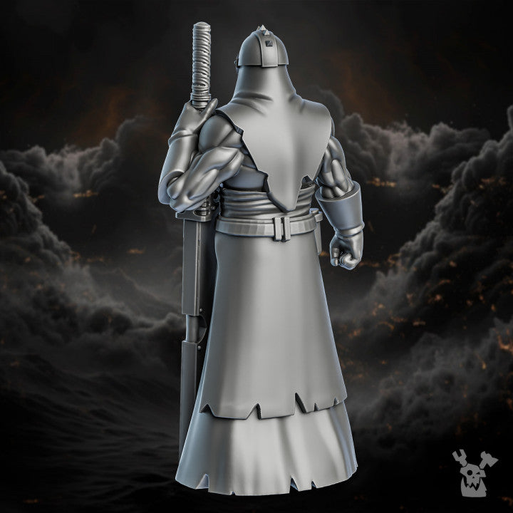 Battle Sisters Grimms, proxy miniature, 28mm heroic scale unpainted resin, view 6
