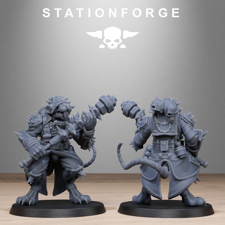 Dark Space Knights Guard Raticus, proxy miniature, infantry, 28mm heroic scale unpainted resin, view 7