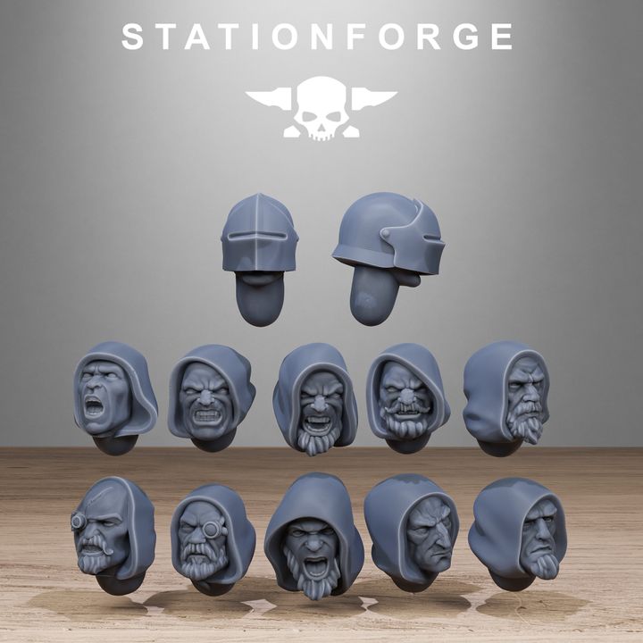 Imperial Army Purifiers, proxy miniature, 28mm heroic scale unpainted resin, view 4
