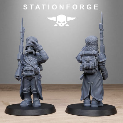 Grim Guard Royals, Imperial Army proxy miniature, infantry, 28mm heroic scale unpainted resin, view 9
