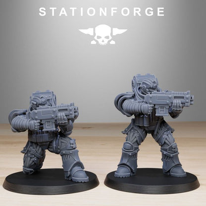 Space Knights Light Reinforcement (10 Units), proxy miniature, squad, 28mm heroic scale unpainted resin, view 4