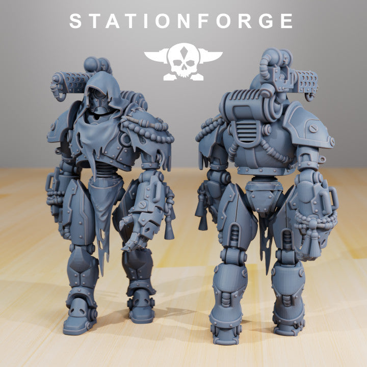 Scavenger Droitex MK2, Tech Priests proxy miniature, 28mm heroic scale unpainted resin, view 3