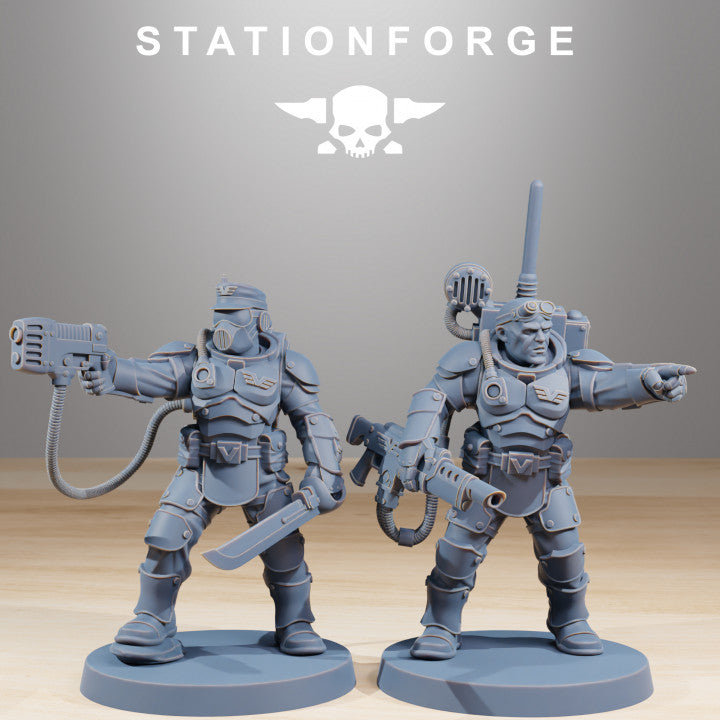 Imperial Army Vaskar Commandos Heads (11 Units), 28mm heroic scale unpainted resin, view 6