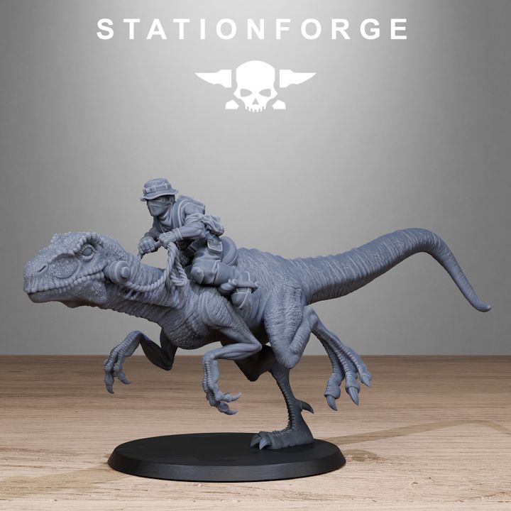Grim Guard Jungle Raptors, Imperial Army proxy miniature, infantry, 28mm heroic scale unpainted resin, view 3