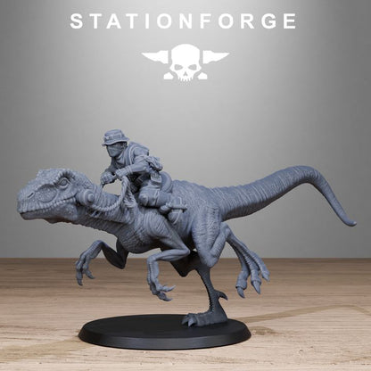 Grim Guard Jungle Raptors, Imperial Army proxy miniature, infantry, 28mm heroic scale unpainted resin, view 3