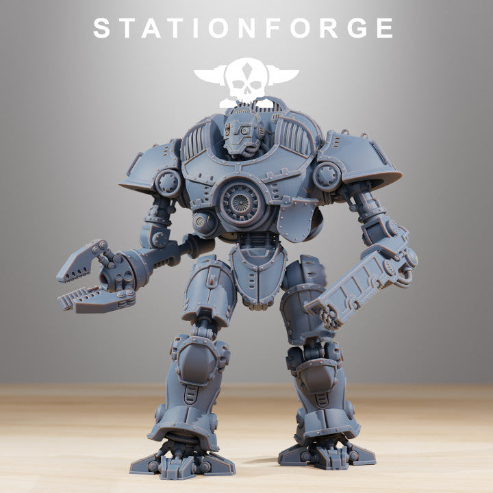 Scavenger Defender MK2, Tech Priests proxy miniature, 28mm heroic scale unpainted resin, view 3