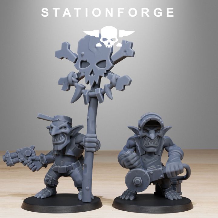 Orks Gobs Infantry Reborn (20 Units), proxy miniature, squad, 28mm heroic scale unpainted resin, view 3