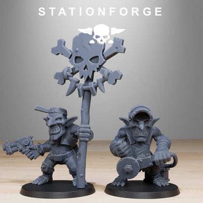 Orks Gobs Infantry Reborn (20 Units), proxy miniature, squad, 28mm heroic scale unpainted resin, view 3