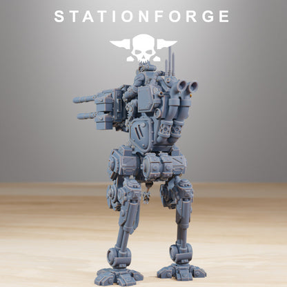 Scavenger Walker, Tech Priests proxy miniature, 28mm heroic scale unpainted resin, view 3