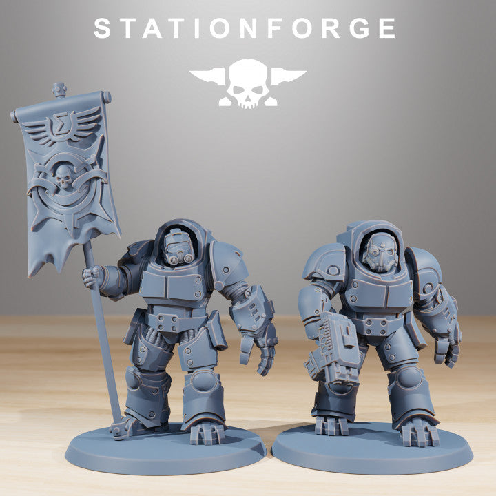 Space Knights Vanguard Heads (10 Units), resin conversion bits, squad, 28mm heroic scale unpainted resin, view 7