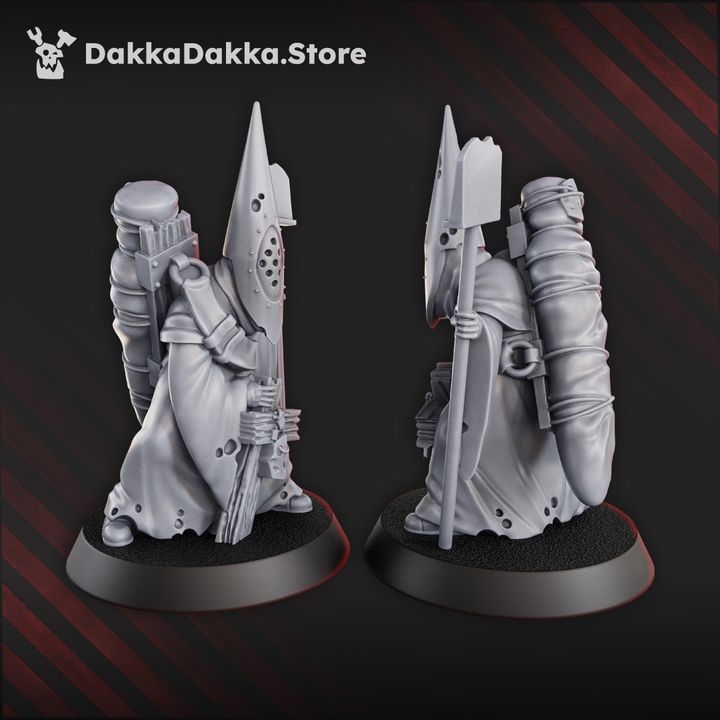 Torquemadas Gravekeeper, Trench Warfare proxy miniature, infantry, 28mm heroic scale unpainted resin, view 3