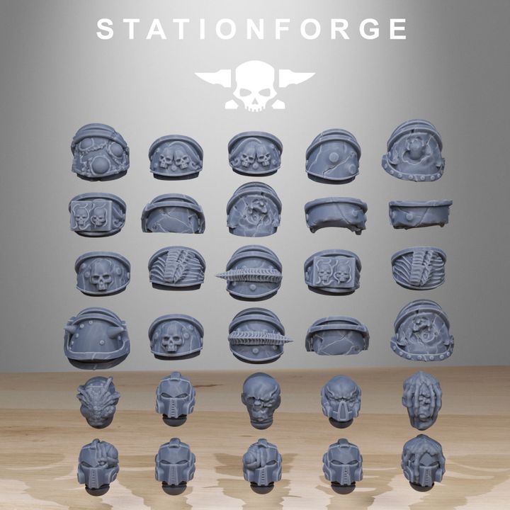 Dark Space Knights (10 Units), proxy miniature, squad, 28mm heroic scale unpainted resin, view 3