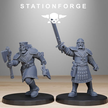 Imperial Army Melee Infantry, proxy miniature, 28mm heroic scale unpainted resin, view 5