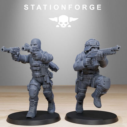 Imperial Army Grim Guard Counter Terrorists (10 Units), 28mm heroic scale unpainted resin, view 3
