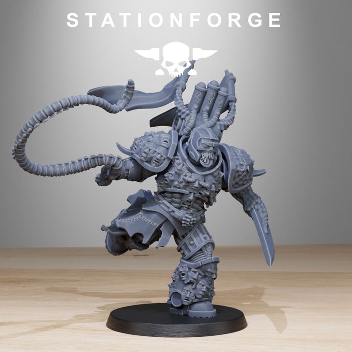 Dark Space Knights Punisher V2, proxy miniature, 28mm heroic scale unpainted resin, view 4