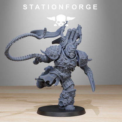 Dark Space Knights Punisher V2, proxy miniature, 28mm heroic scale unpainted resin, view 4