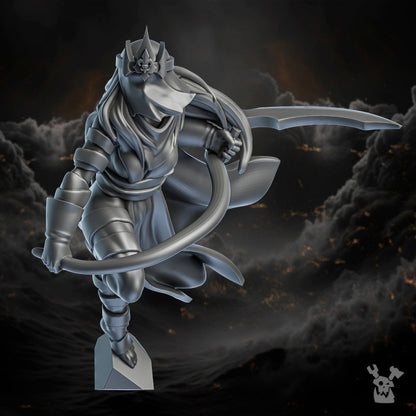 Battle Sisters Assassin Sister, proxy miniature, scout, 28mm heroic scale unpainted resin, view 4