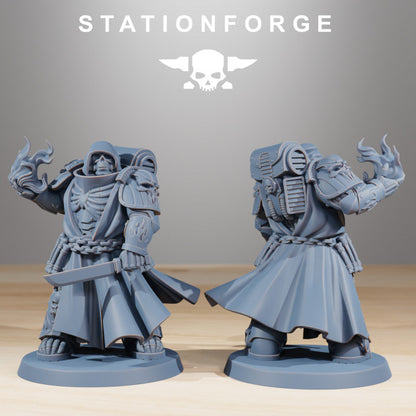 Space Knights Doom Reapers Heads (13 Units), resin conversion bits, squad, 28mm heroic scale unpainted resin, view 4