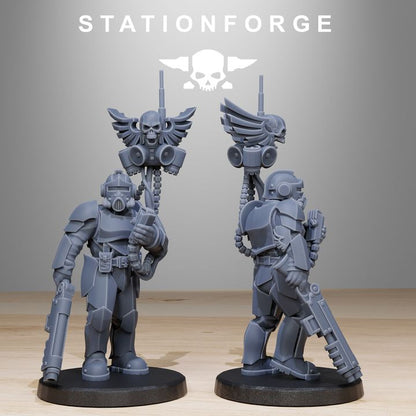 Imperial Army Grim Guard Enforcers (11 Units), 28mm heroic scale unpainted resin, view 3
