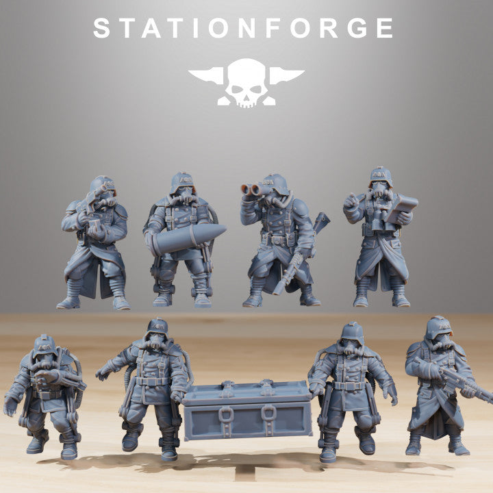 Grim Guard Heavy Artillery, Imperial Army proxy miniature, 28mm heroic scale unpainted resin, view 8
