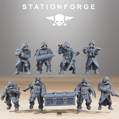 Grim Guard Heavy Artillery, Imperial Army proxy miniature, 28mm heroic scale unpainted resin, view 8