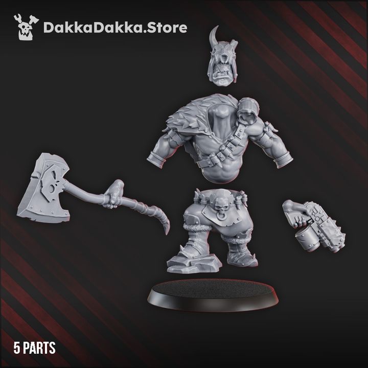 Orks Porkaz Boyz, proxy miniature, 28mm heroic scale unpainted resin, view 3