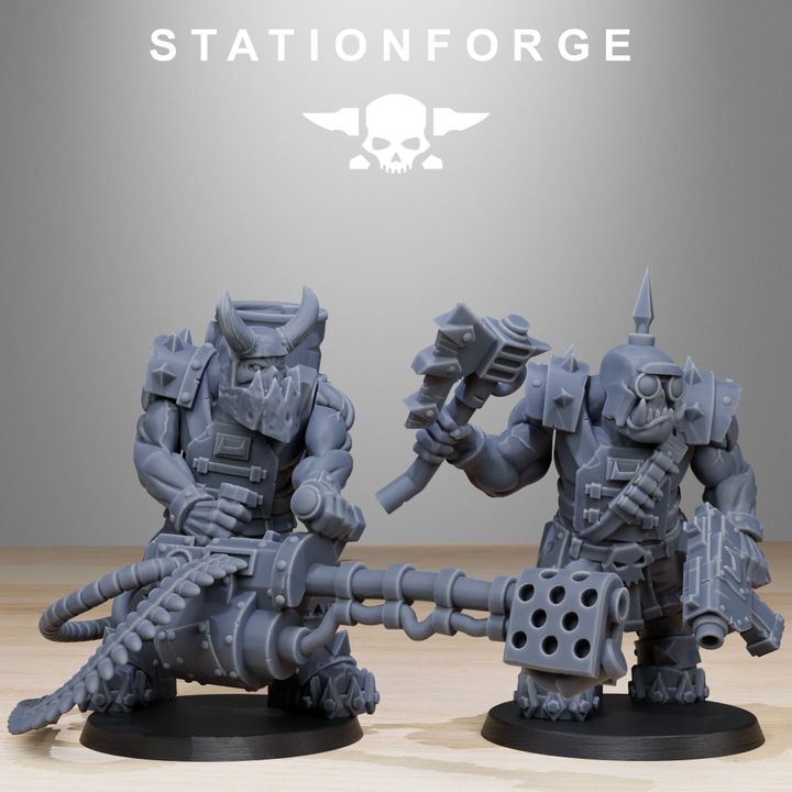 Orks Spec Team (10 Units), proxy miniature, squad, 28mm heroic scale unpainted resin, view 3