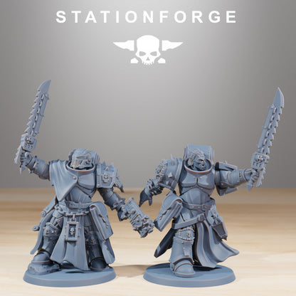 Space Knights Crusaders Heads (10 Units), resin conversion bits, squad, 28mm heroic scale unpainted resin, view 5