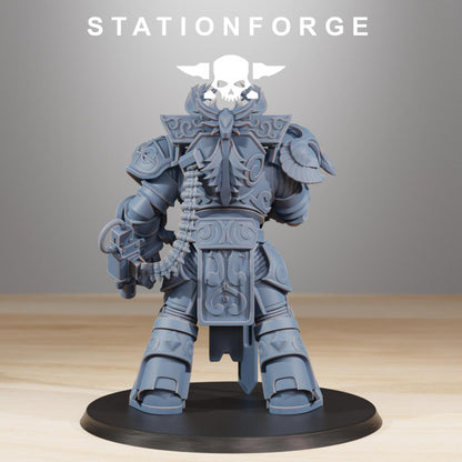 Space Knights Archon Sir Thalion V2, proxy miniature, character, 28mm heroic scale unpainted resin, view 3