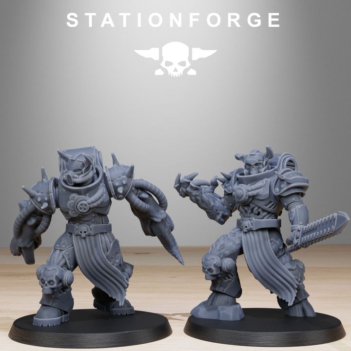 Dark Space Knights Mutants, proxy miniature, 28mm heroic scale unpainted resin, view 6