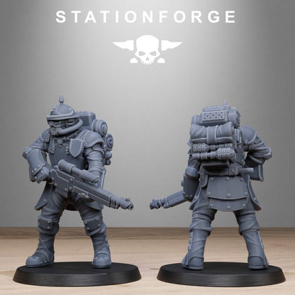 Royal Guard Bastioners, Imperial Army proxy miniature, infantry, 28mm heroic scale unpainted resin, view 9