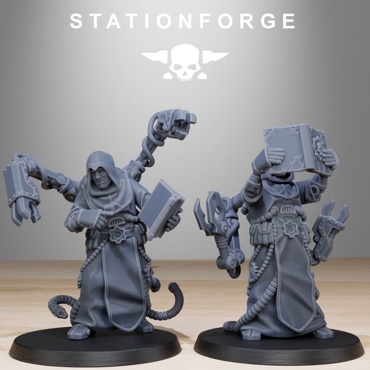 Tech Priests Scavenger Monks (10 Units), 28mm heroic scale unpainted resin, view 2