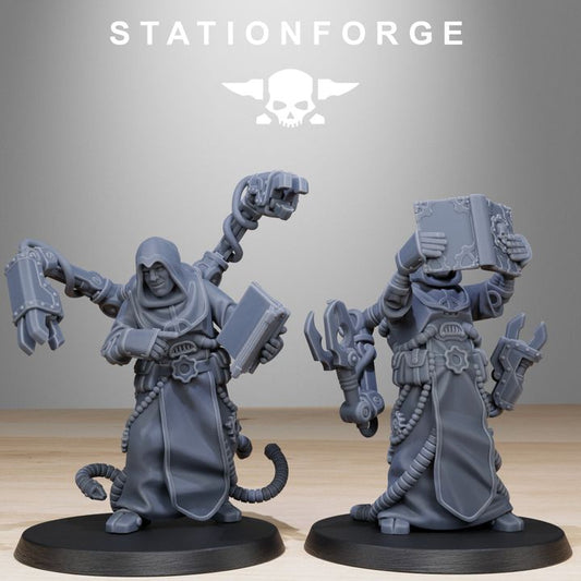 Tech Priests Scavenger Monks (10 Units), 28mm heroic scale unpainted resin, view 2
