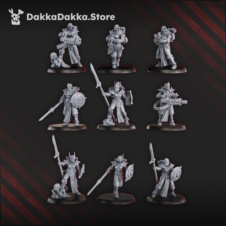 Pleasure Knights Squad (10 Units), proxy miniature, 28mm heroic scale unpainted resin, view 3