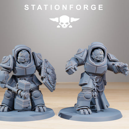 Space Knights Vanguard Melee Unit (10 Units), proxy miniature, squad, 28mm heroic scale unpainted resin, view 2