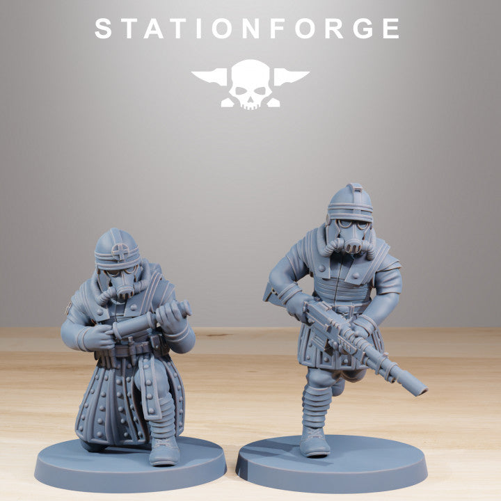 Imperial Army Grim Guard Vexillatio (12 Units), 28mm heroic scale unpainted resin, view 7